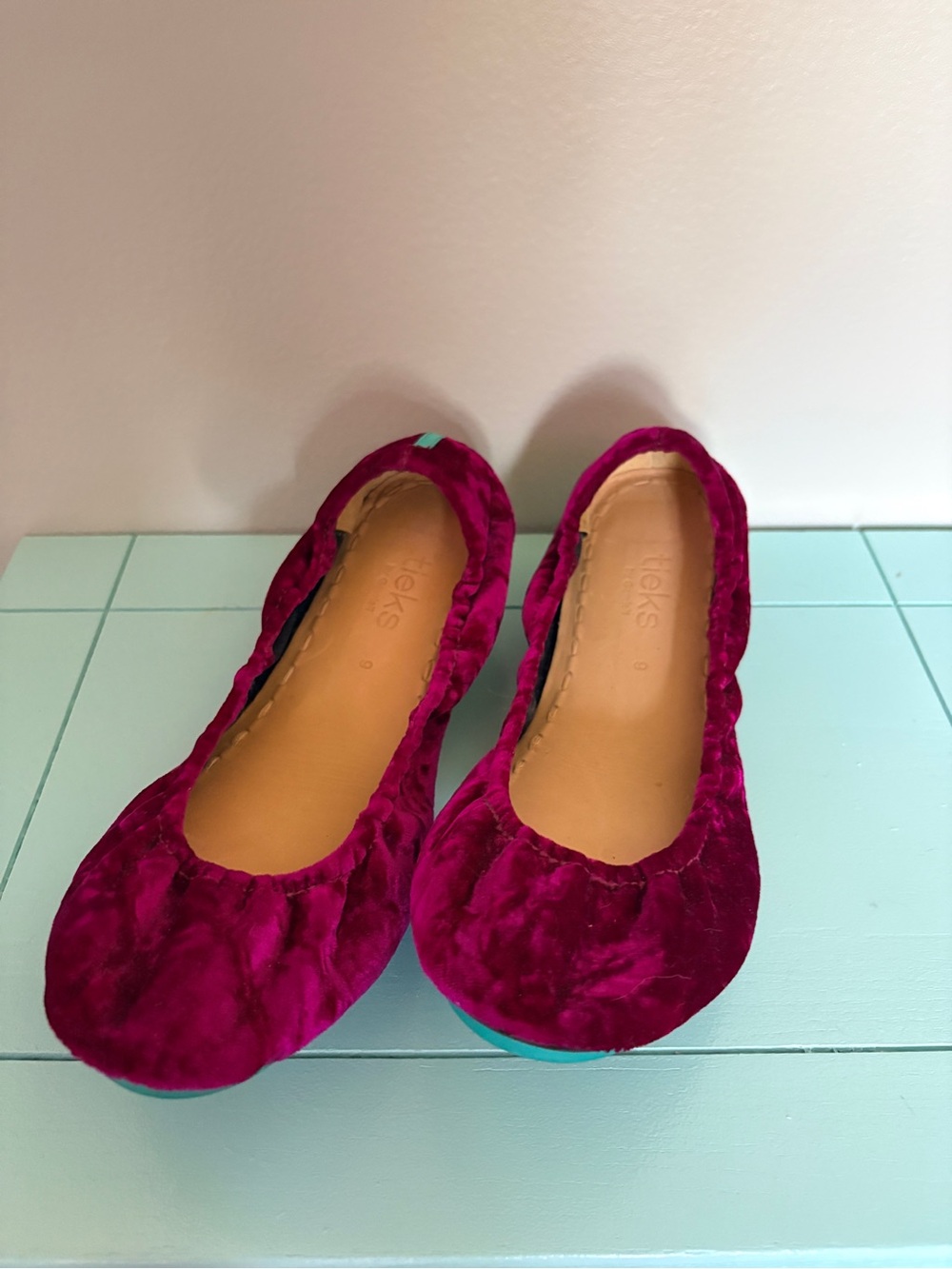 Tieks Velvet Ballet Flats in Deep Fuchsia